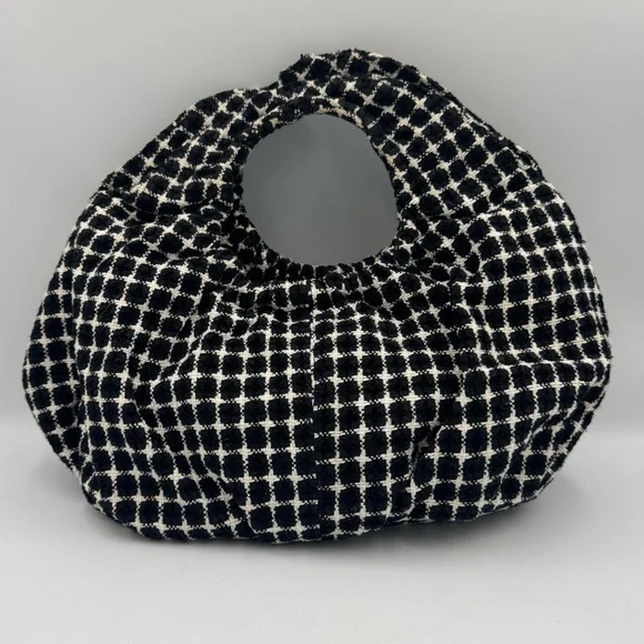 Giannini Black & White Grid Pattern “Dumpling” Handbag - Picture 1 of 8